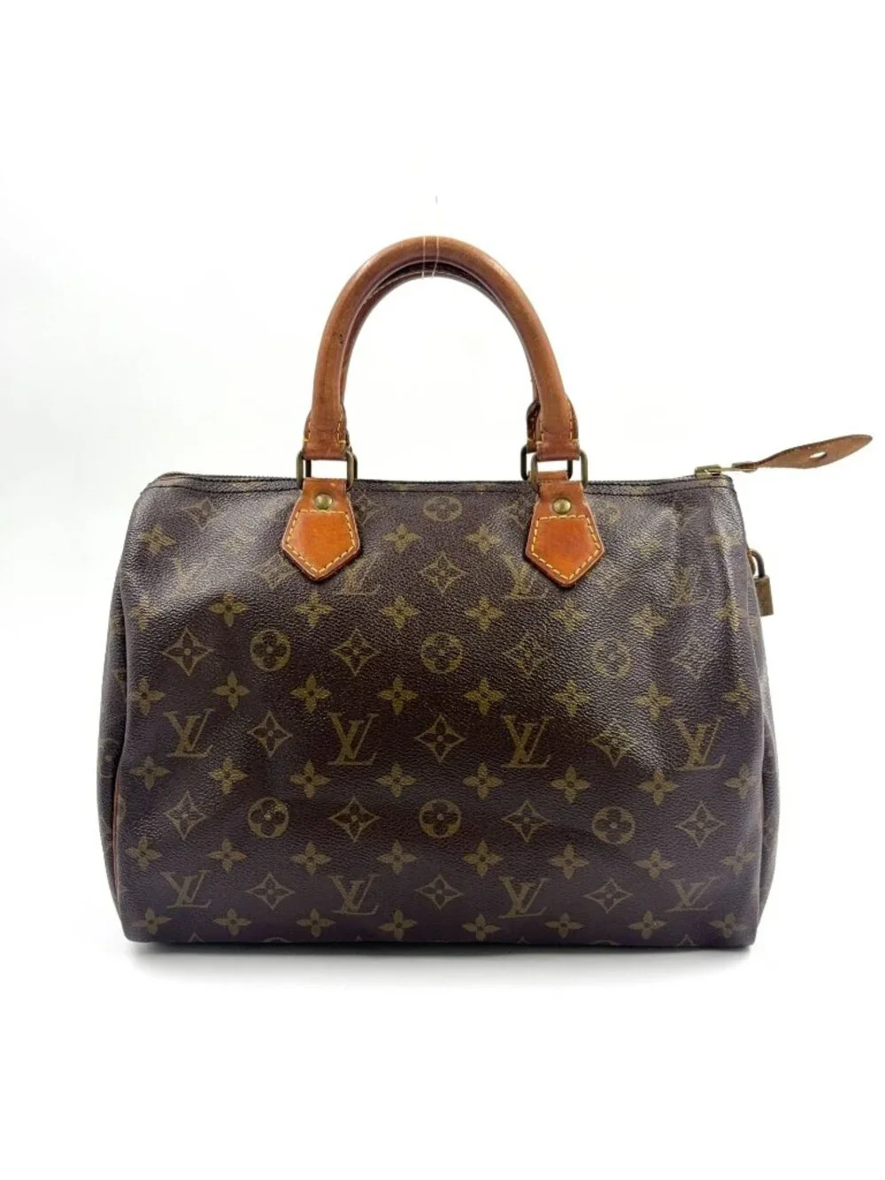 Louis Vuitton Speedy 30 Monogram Leather Brown Light Handbag Gold
